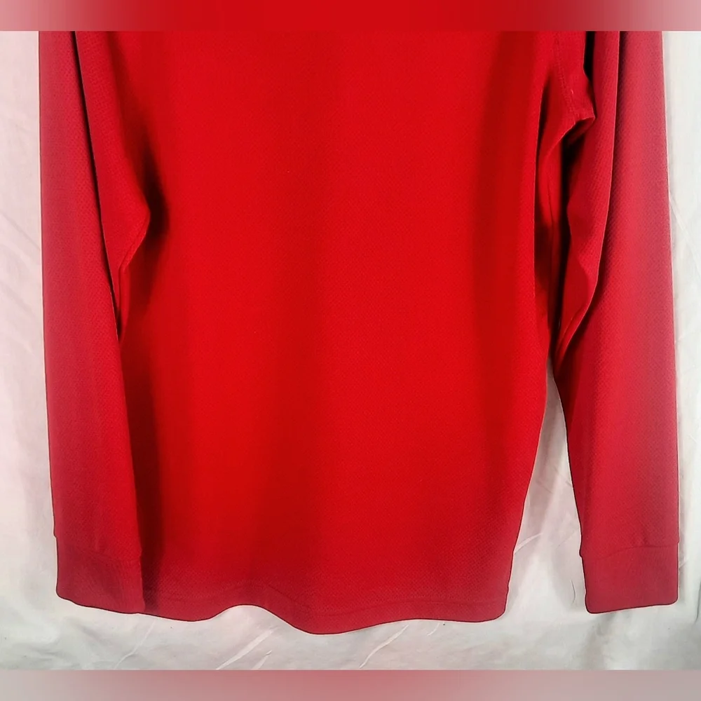 PGA Tour Mens Long Sleeve Shirt Size Small Red Stretch Athletic